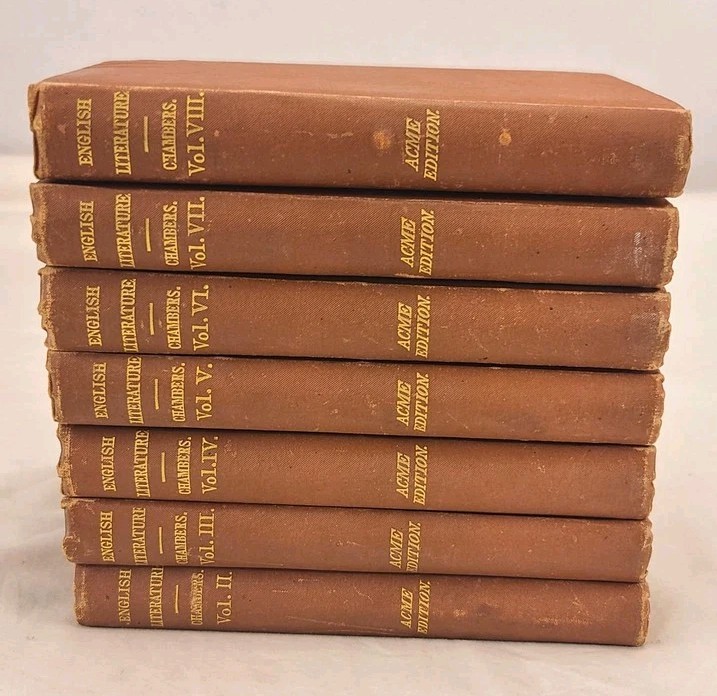 Vintage Chambers Cyclopaedia English Literature Lot 7 Volume Set 1879 Hardcover