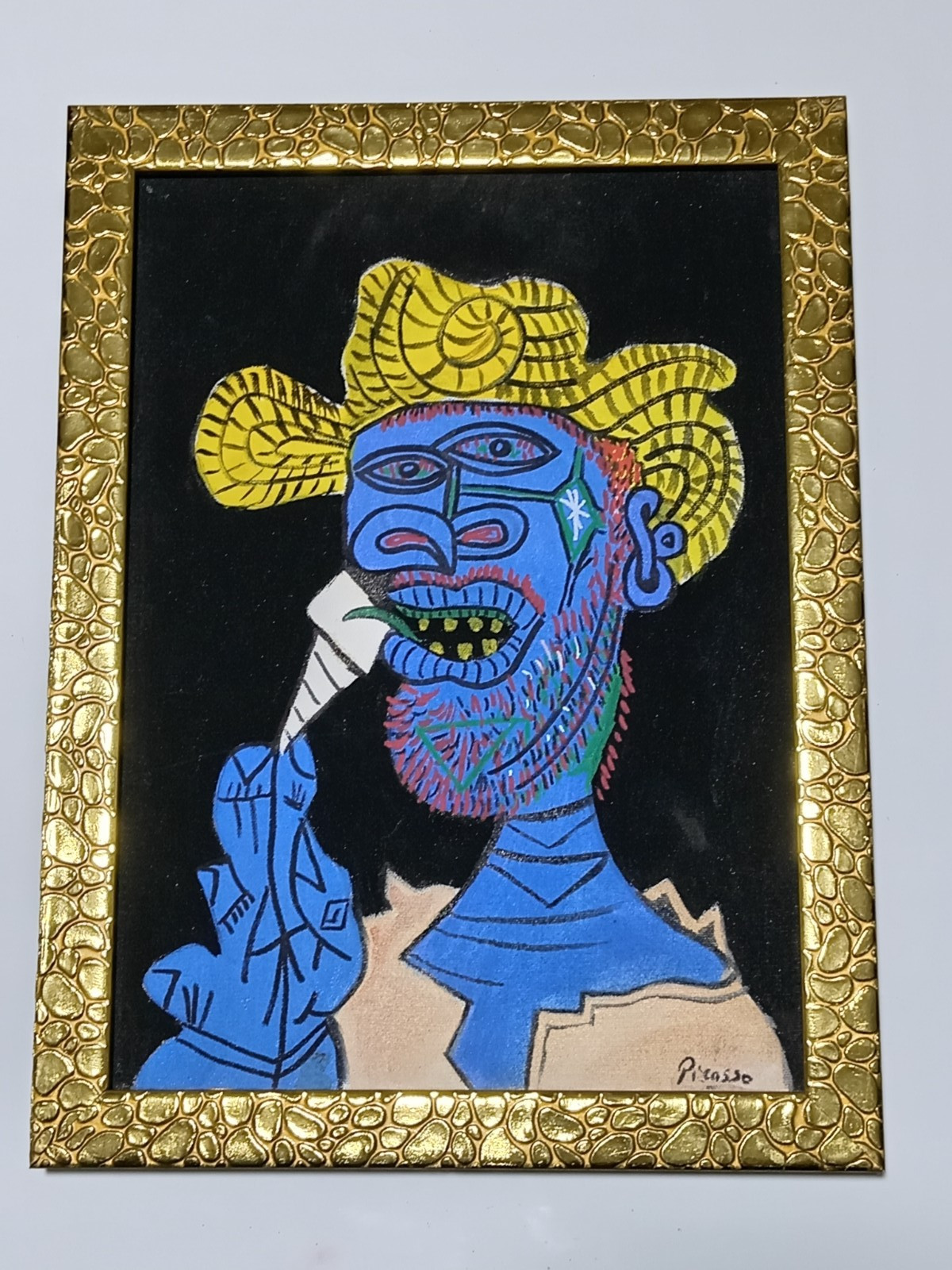 Pablo Picasso , Painting Oil On Canvas , signed stamped vintage.