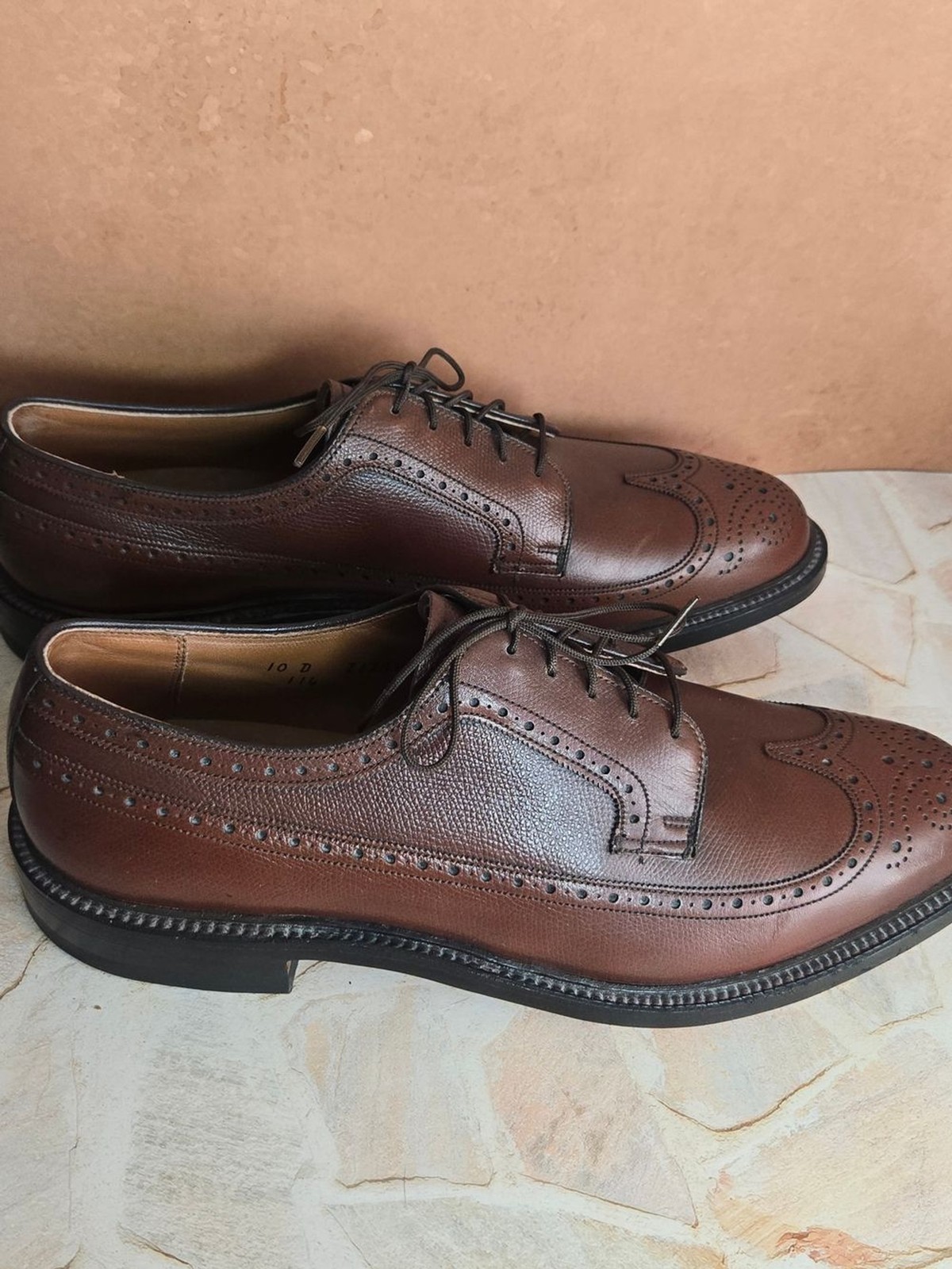 VTG Cordwainer Wright Arch Preserver Brown Pebble Grain Longwing Shoes 10D