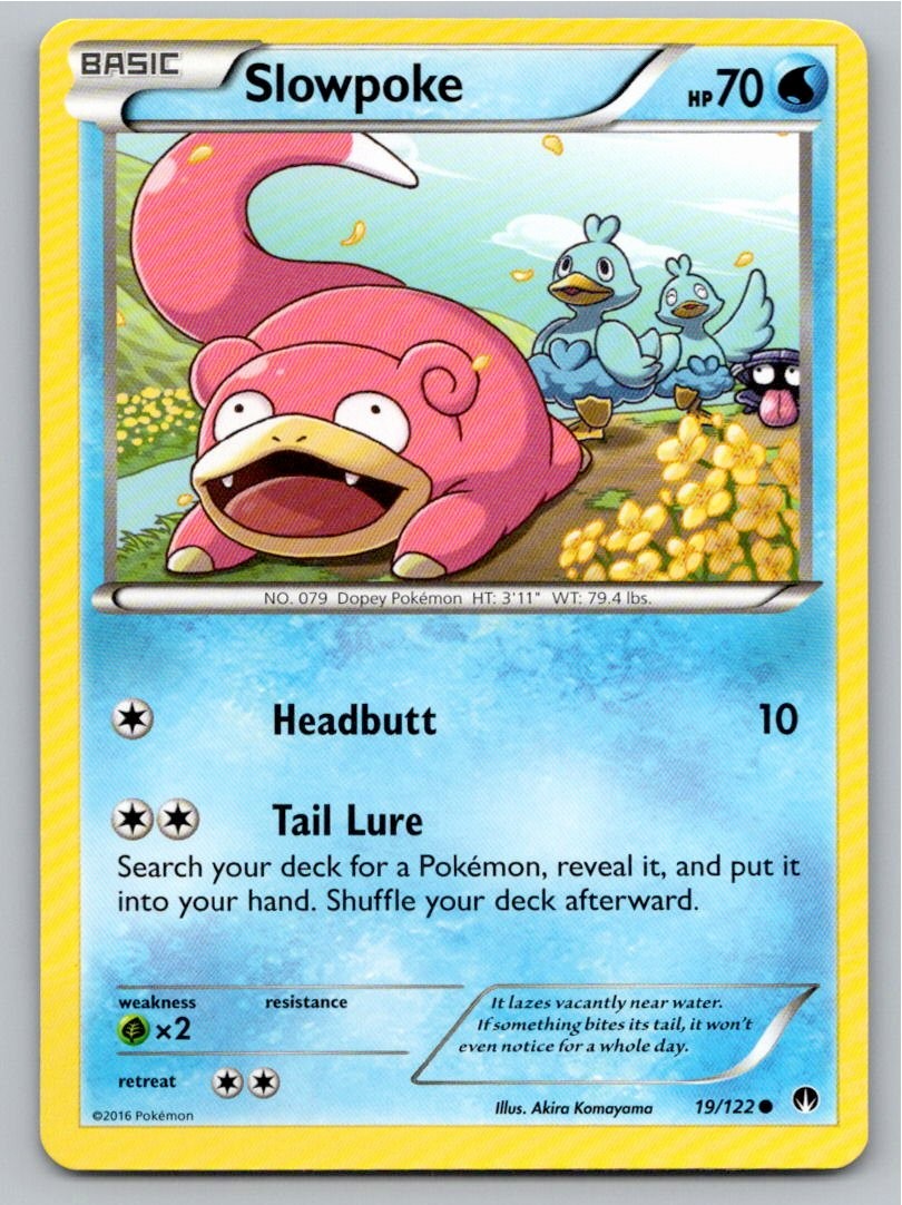 2016 POKEMON SLOWPOKE BREAKPOINT 19/122 C NM A90073 FREE S&H