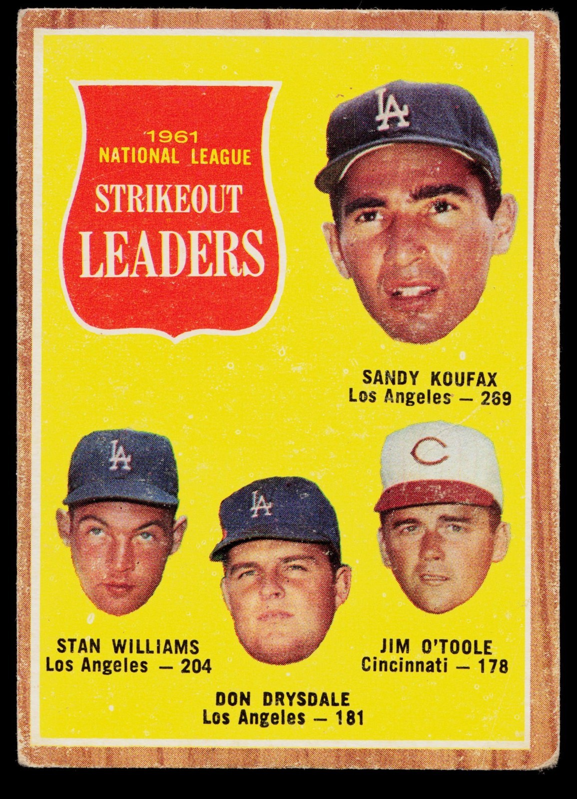 1962 Topps NL Strikeout Leaders #60 Koufax Drysdale ITEM # BC26-490