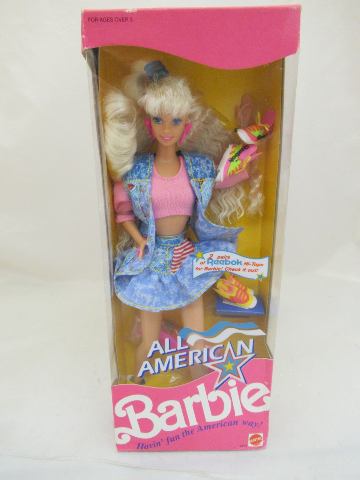 1990 All American Barbie w/Reebok Hi-Tops for her  -  NRFB 