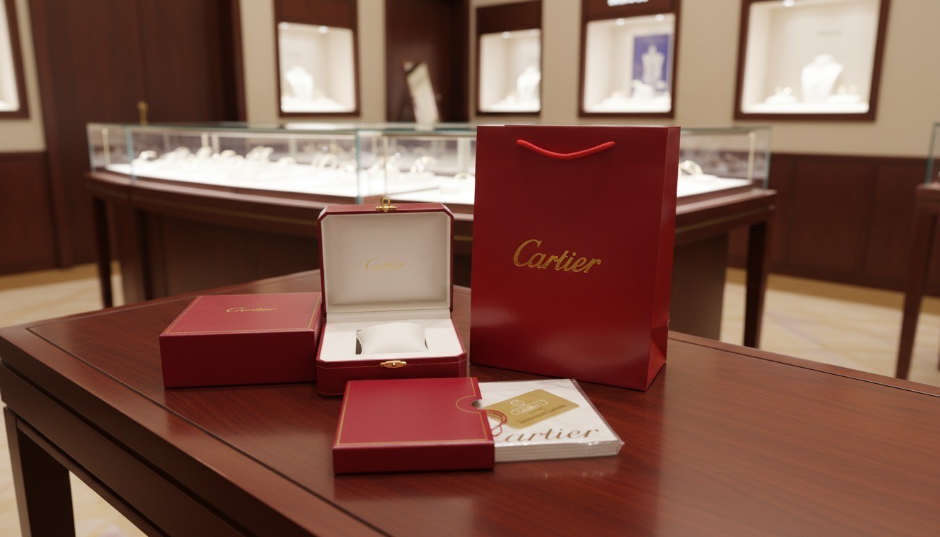 Cartier Watch Presentation Box w/ Booklet & Tags – Authentic Empty Display Case Cartier Watch Presentation Box w/ Booklet & Tags – Authentic Empty Display Case