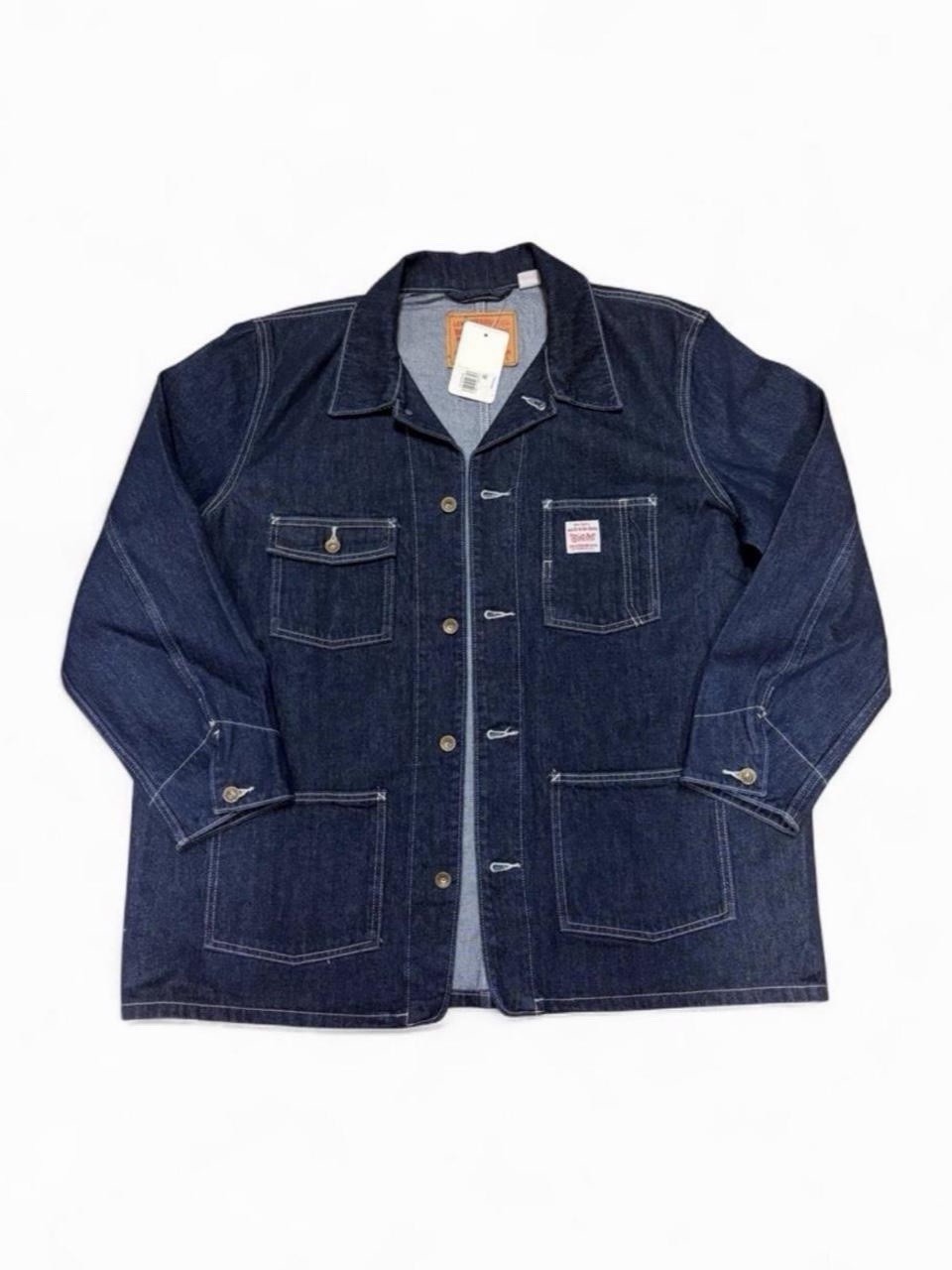 NWT Levi’s Berkeley Chore Coat Jacket Dark Wash Denim Large Button Front Mens