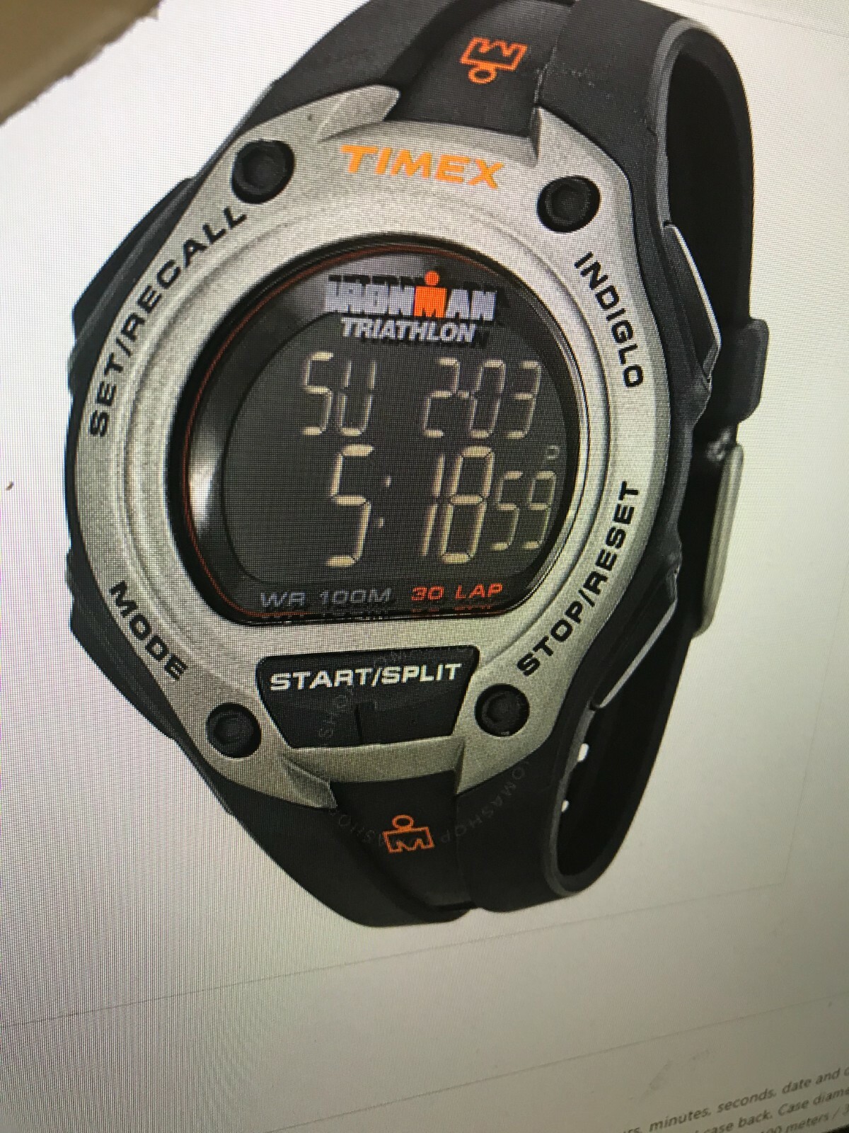 TIMEX START STOP INDIGLO WATCH T5K758