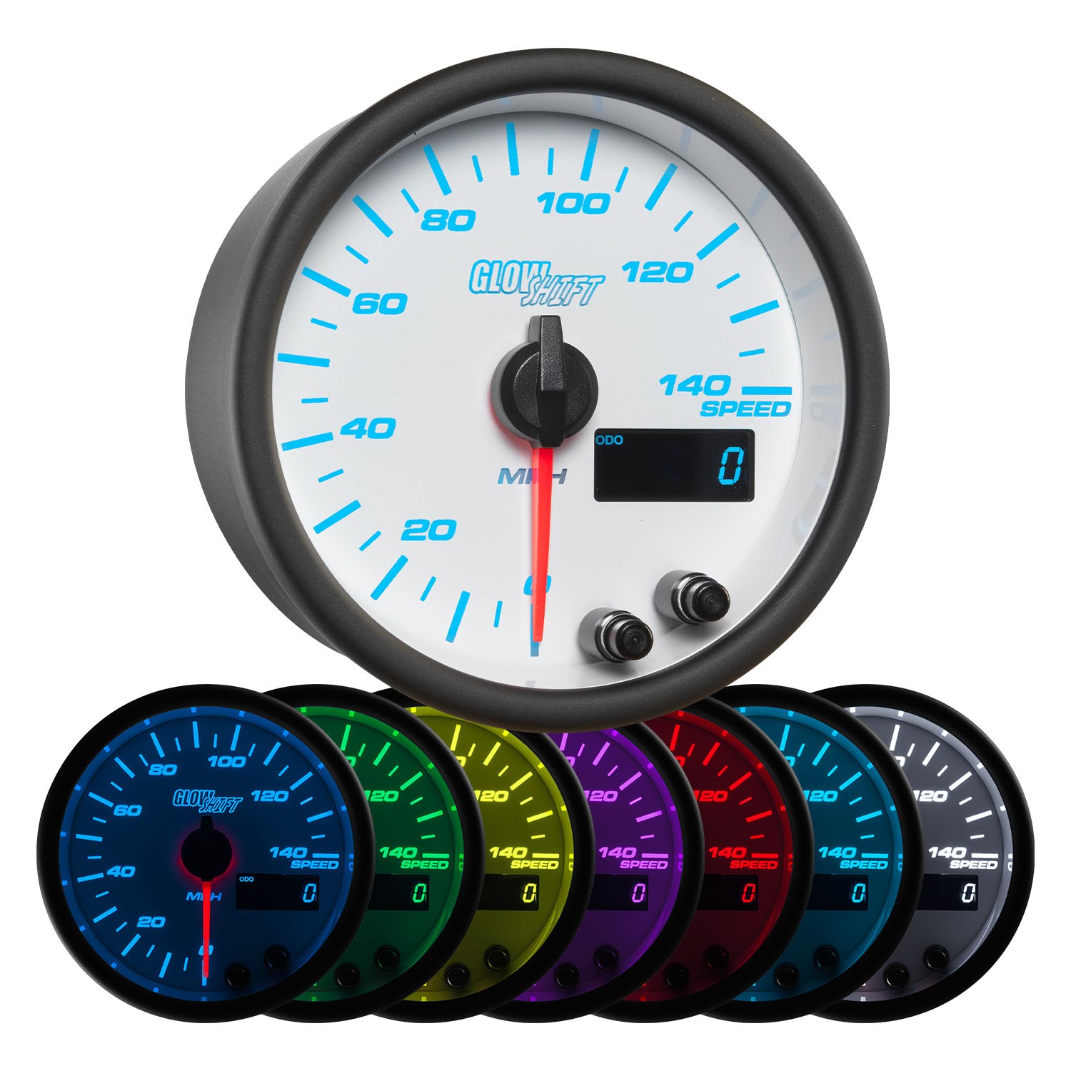 GlowShift In-Dash 140 MPH Speedometer Speedo Gauge Kit 3-3/8\