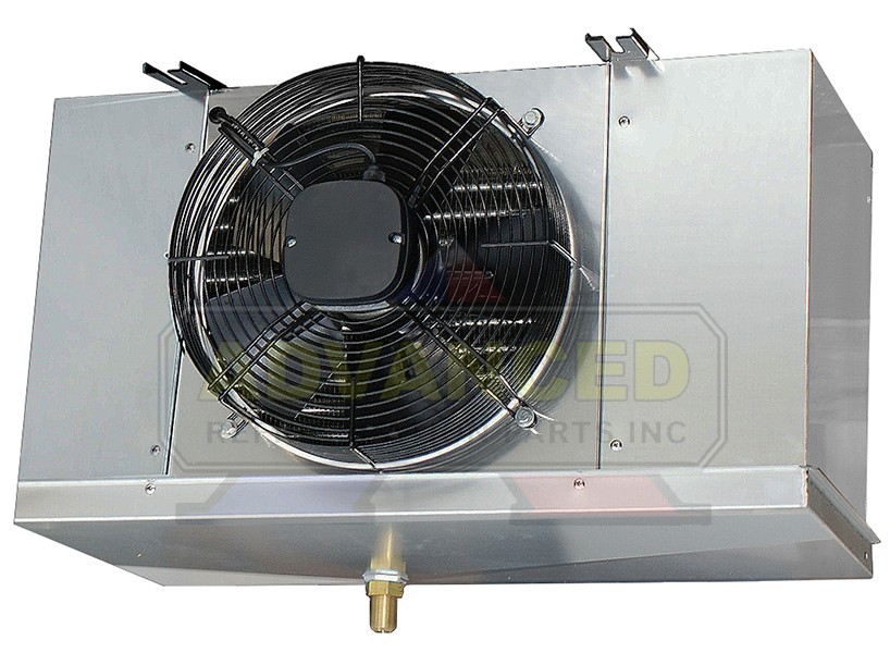 Low Profile Walk-In Cooler Evaporator 1 Fan Blower 6,500 BTU / 700 CFM /115V Low Profile Walk-In Cooler Evaporator 1 Fan Blower 6,500 BTU / 700 CFM /115V