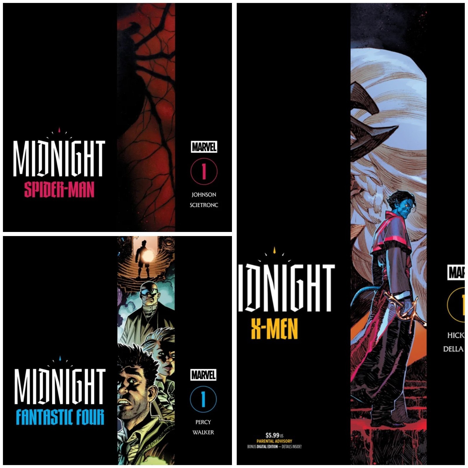 Set Of 3 Marvel Midnight #1 PRESALE 10/7 X-Men Spider-Man Fantastic Four PRESALE Set Of 3 Marvel Midnight #1 PRESALE 10/7 X-Men Spider-Man Fantastic Four PRESALE