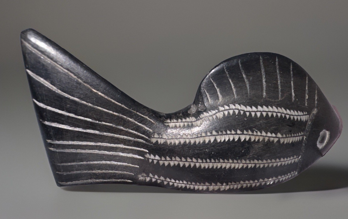 Vintage Shona Stone Sculpture Fish Zimbabwe African Art 3.5”