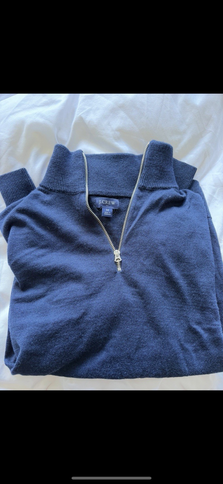 J.Crew Men’s Quarter 1/4 Zip Pullover Sweater – Blue – Size Medium Men’s