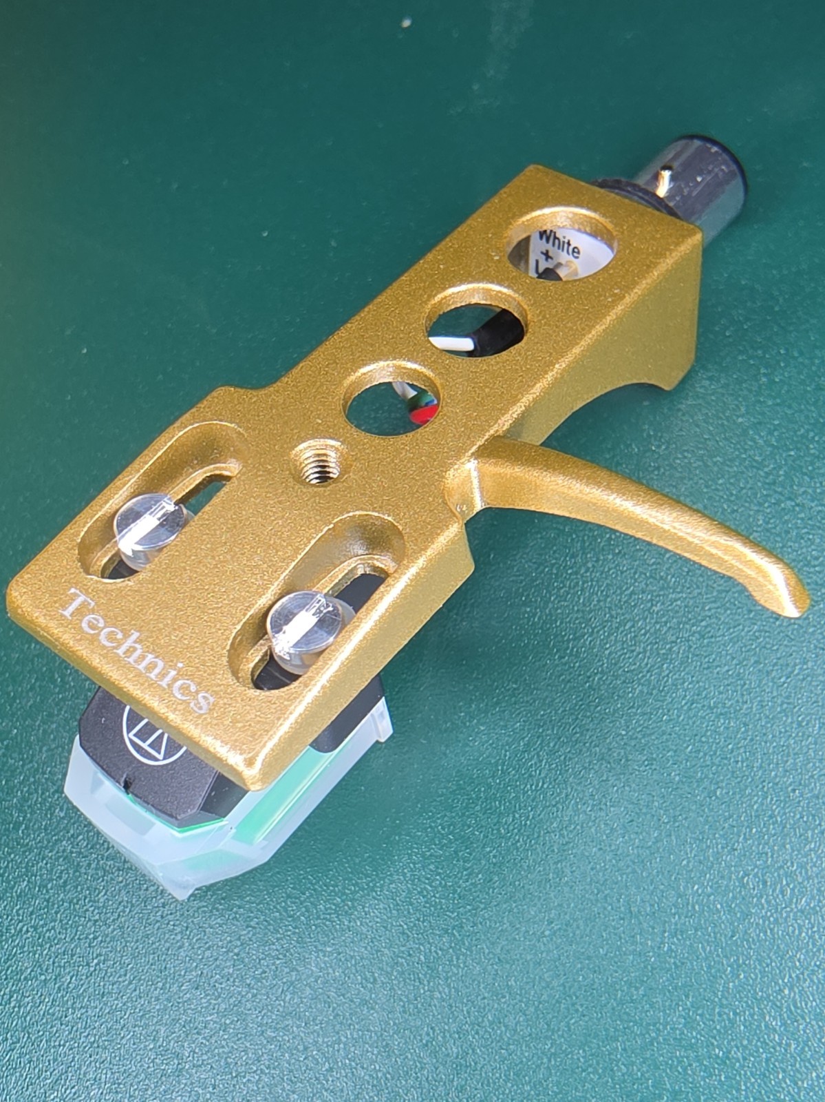 GENUINE Audio-Technica ATVM95E Cartridge with TECHNICS Gold Headshell GENUINE Audio-Technica ATVM95E Cartridge with TECHNICS Gold Headshell