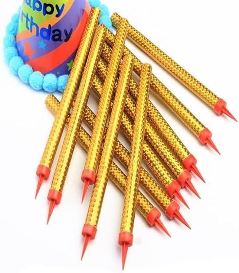 Birthday Candles for Cake topper, Parties, Weddings, Gold Flames, 6 PCS Birthday Candles for Cake topper, Parties, Weddings, Gold Flames, 6 PCS