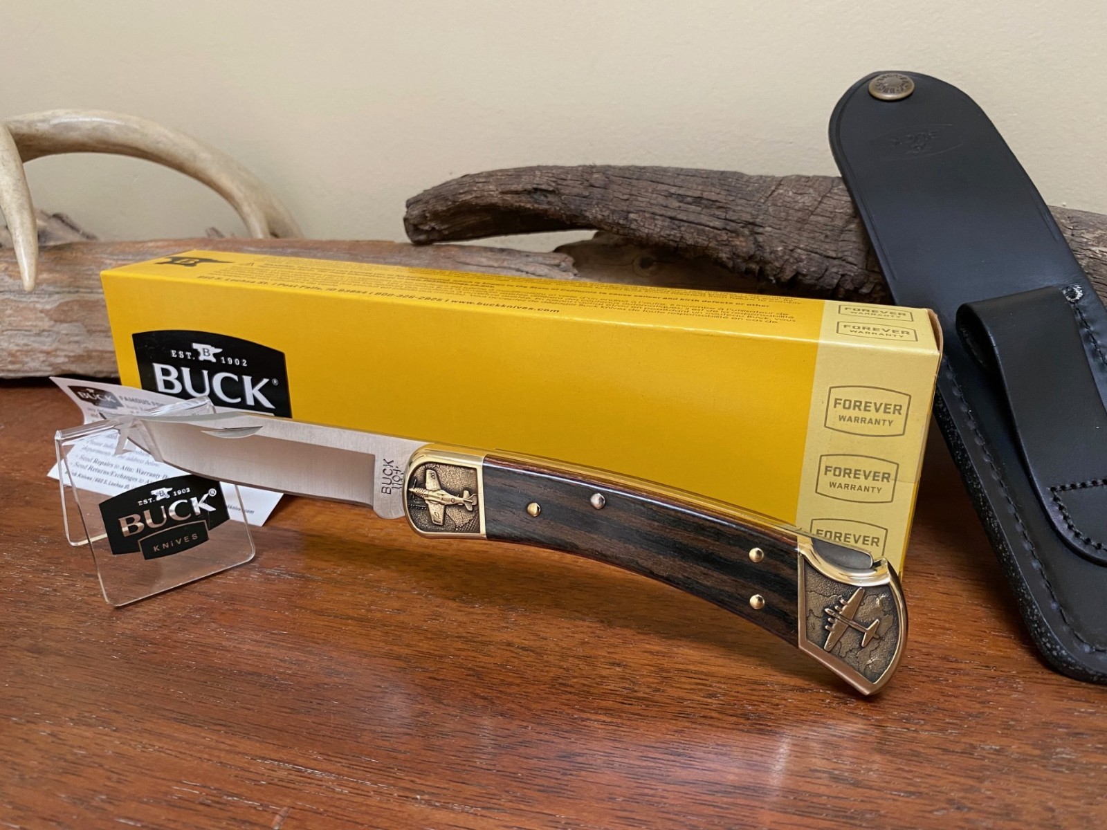 Buck Knife 110 - (2019) WW11 Air Campaign Engraved W/Box, Sheath & Papers *NIB*