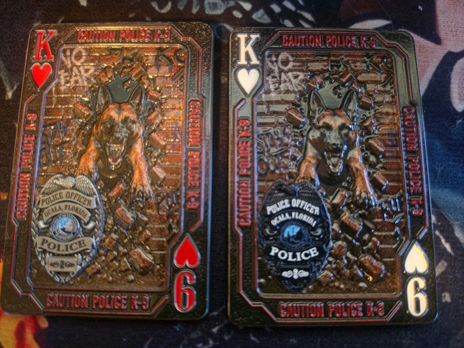 Ocala PD SET K-9 Unit Poker Card Challenge Coin 3.5