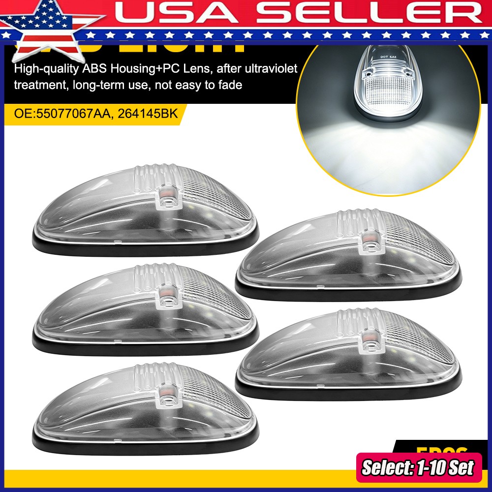 1-10xClear Len White Full LED Cab Roof Light Kit For Dodge Ram 2500 3500 1999-02