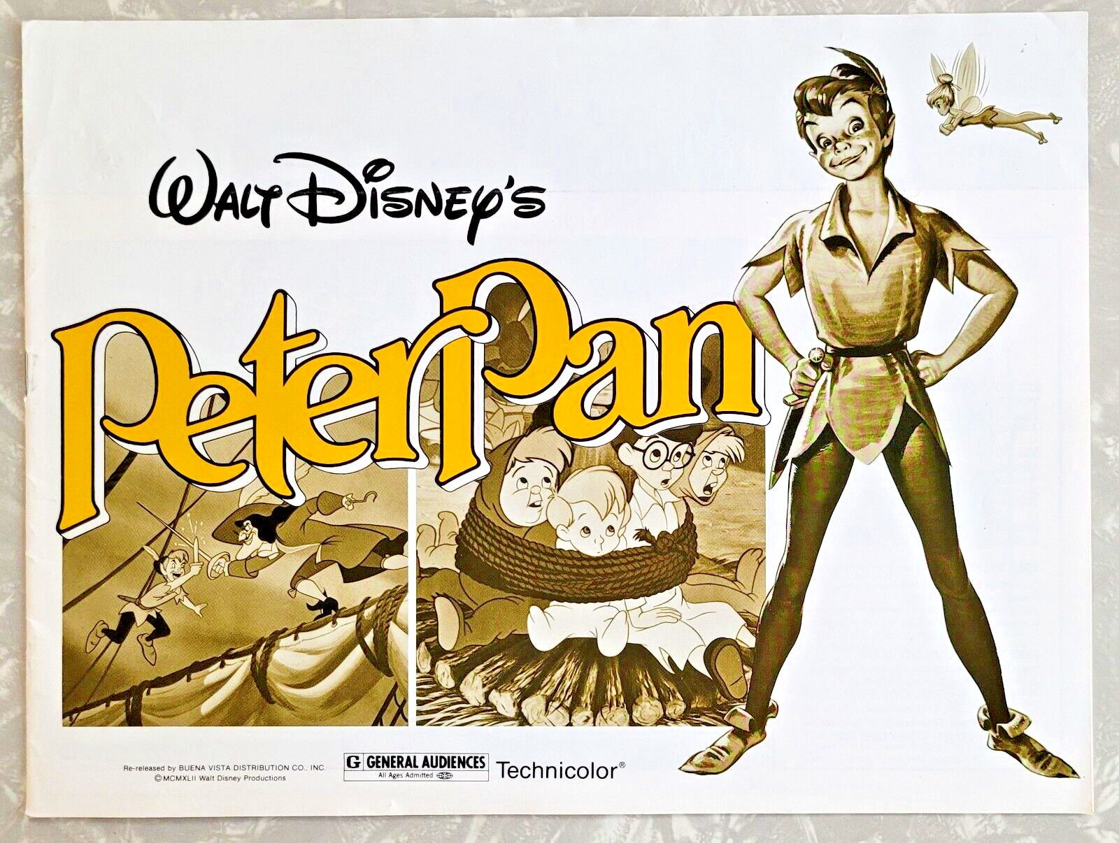 Walt Disney's PETER PAN 1942 Promo Pressbook Near Mint Rare Find in this Cond.