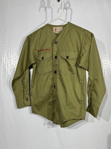 Vintage 1950s-1960s Official Boy Scouts of America BSA Uniform Shirt Long Sleeve