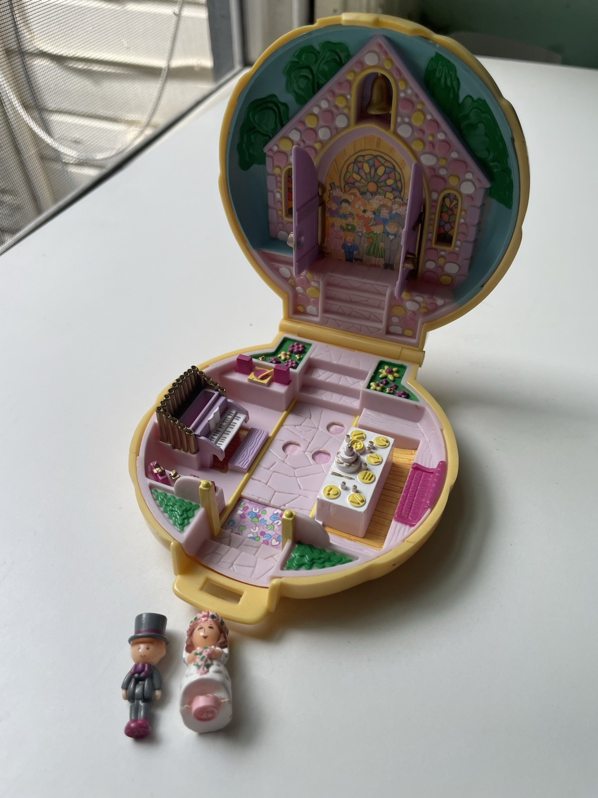 Vintage 1989 Bluebird Polly Pocket Bridesmaid Nancy\'s Wedding Day 2 Figures
