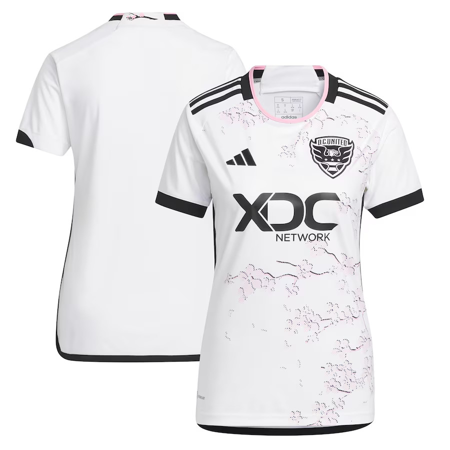 NEW Adidas D.C. United Women\'s The Cherry Blossom Kit Replica Jersey - White NEW Adidas D.C. United Women\'s The Cherry Blossom Kit Replica Jersey - White