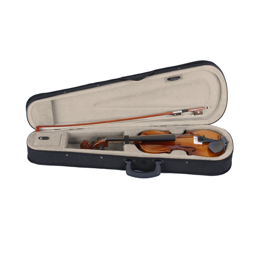 Natural School Basswood Size 3/4 Acoustic Violin Fiddle + Case + Bow + Rosin