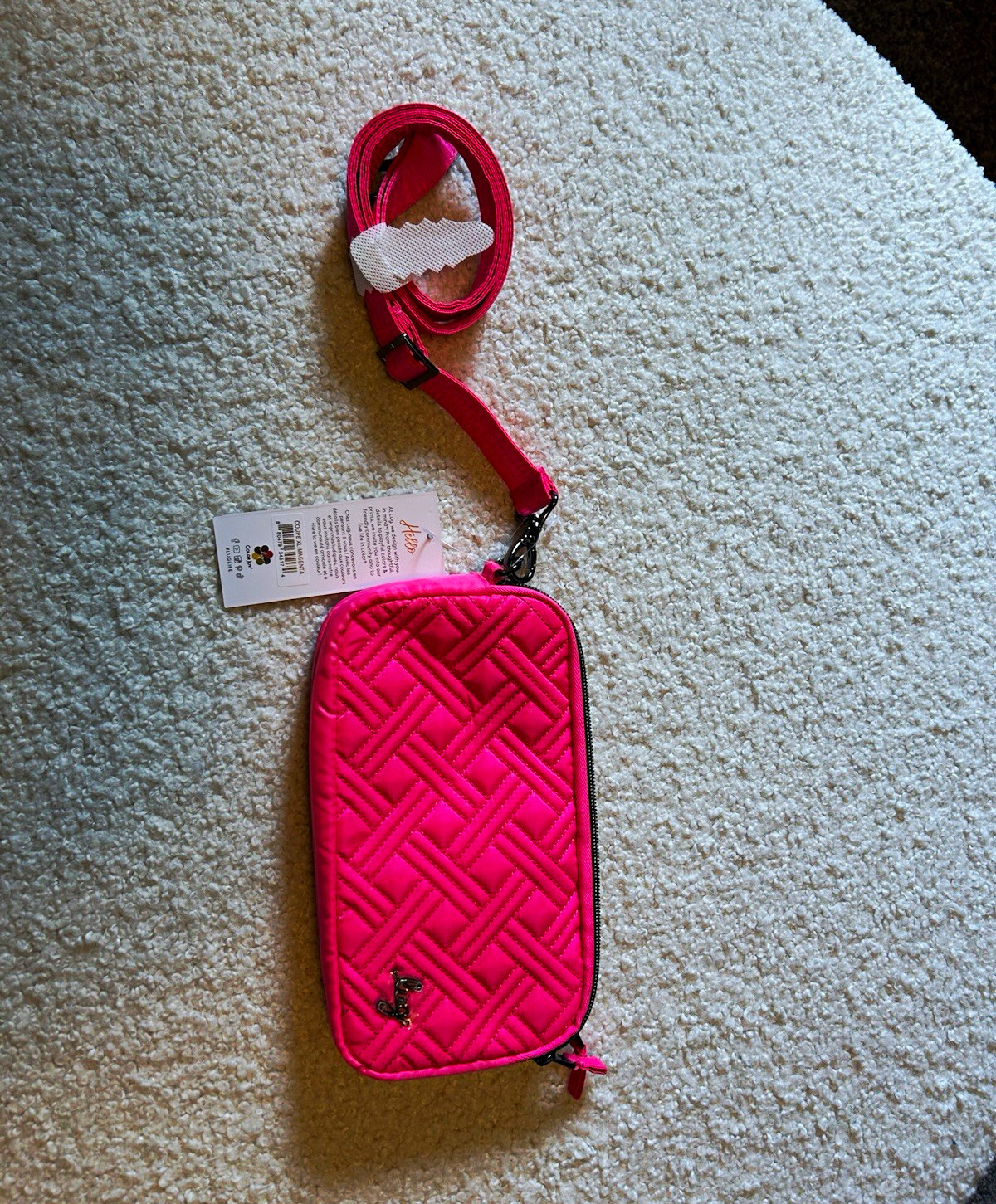 Lug Coupe XL Pink Quilted Zip-Around Wallet Wristlet Strap, Credit Card Slots Lug Coupe XL Pink Quilted Zip-Around Wallet Wristlet Strap, Credit Card Slots