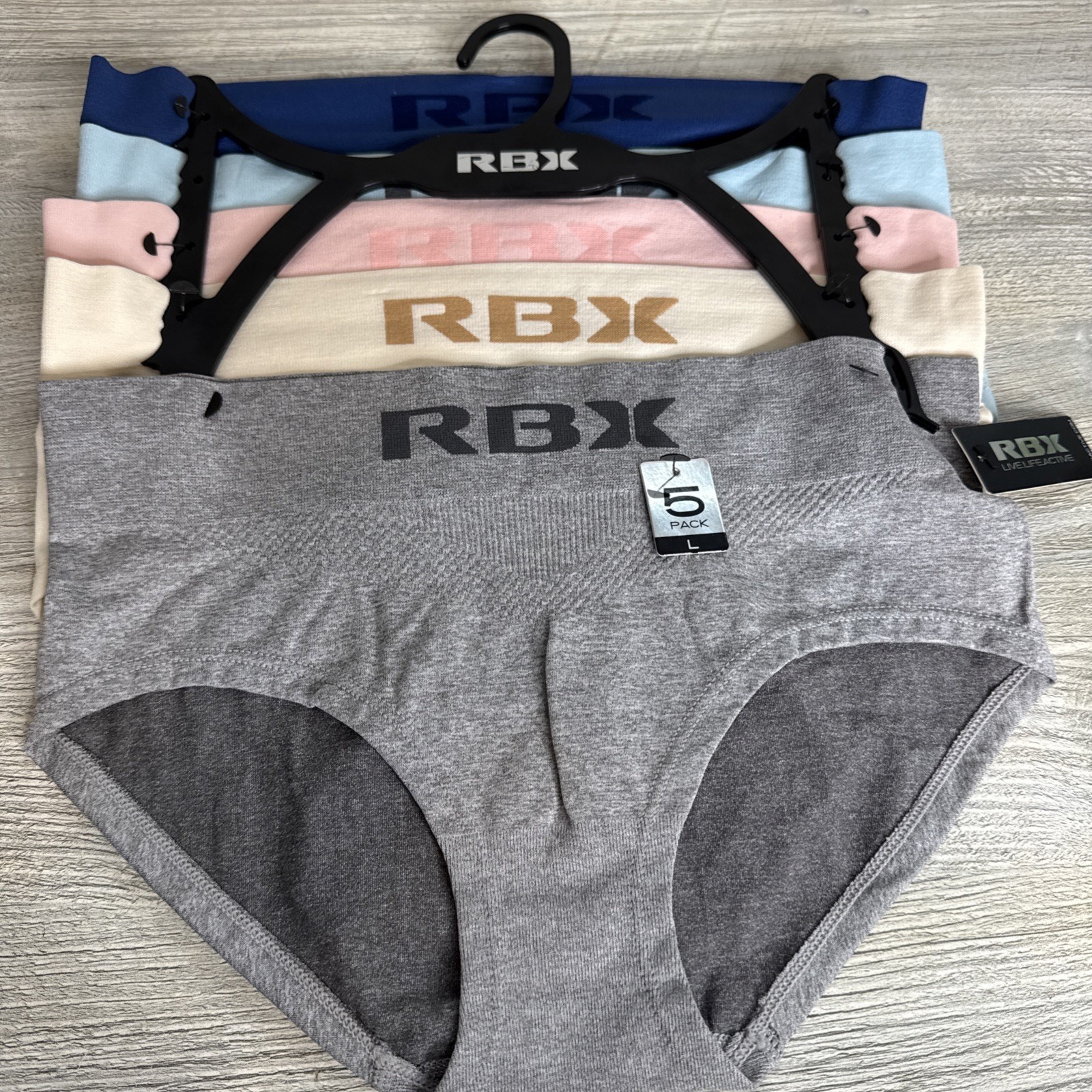 RBX Women’s Multicolor 5 Pack Underwear Size L Large RBX Women’s Multicolor 5 Pack Underwear Size L Large