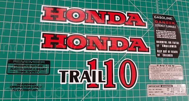 80\' 1980 CT110 110 trail 8pc Vintage graphics decals stickers Adhesives pegatina