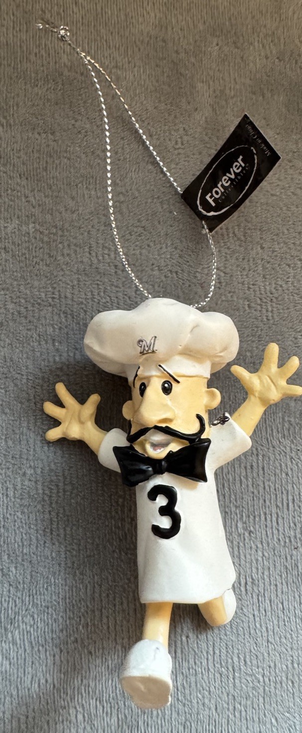 Forever Collectibles Italian Sausage Racing Sausage Ornament 3” Brewers MLB
