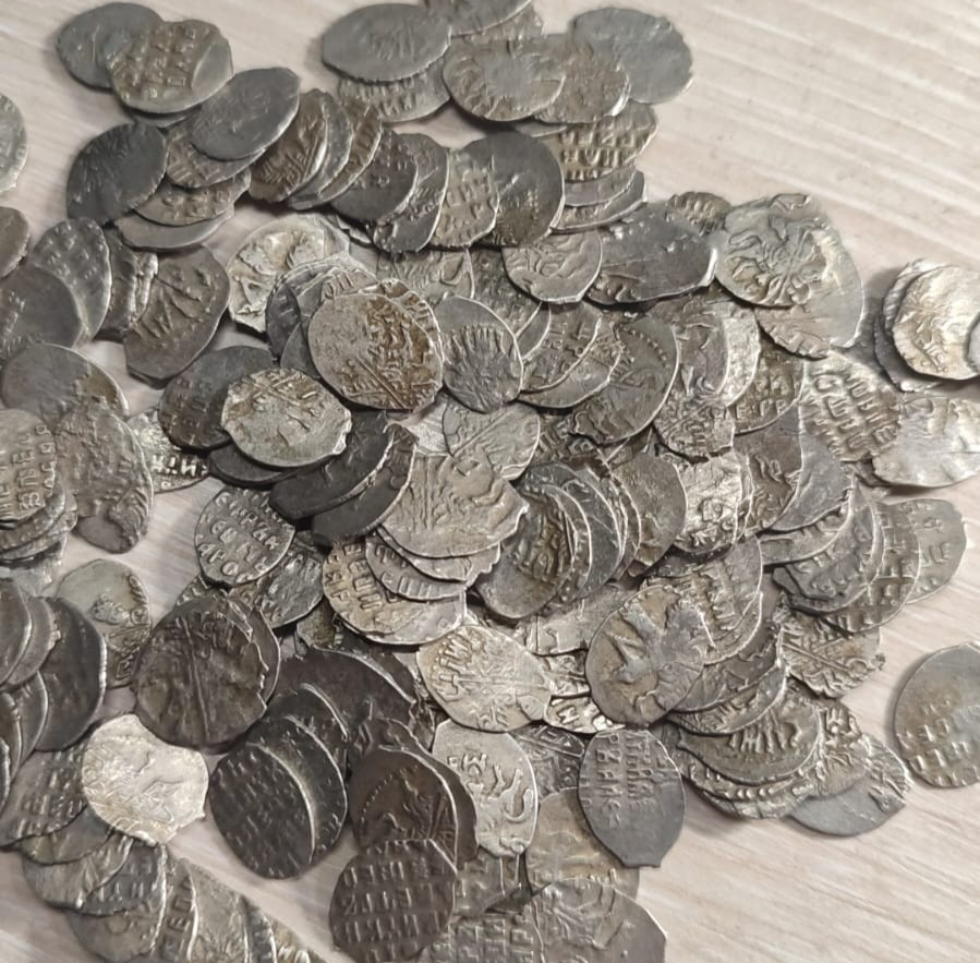 RUSSIA Piter I with Ivan V (1682-1696) silver wire 25 coins