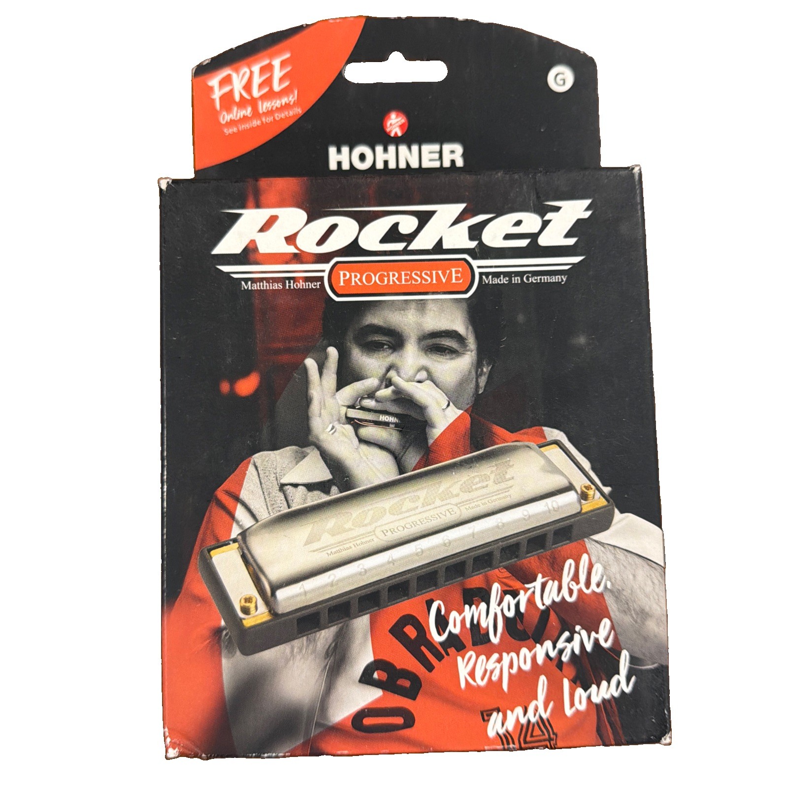 Hohner ROCKET HARP Harmonica Model M2013BX-G Harmonica in the Key of G Hohner ROCKET HARP Harmonica Model M2013BX-G Harmonica in the Key of G