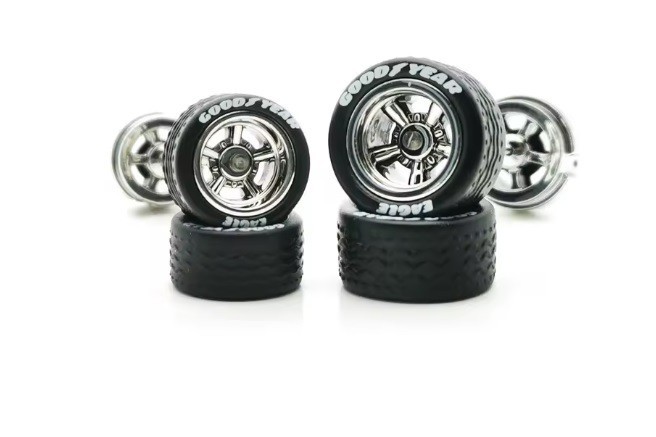 CRAGARS (B) 1:64 Custom Wheel Sets Rubber Tires for Diecast Wheel Swaps