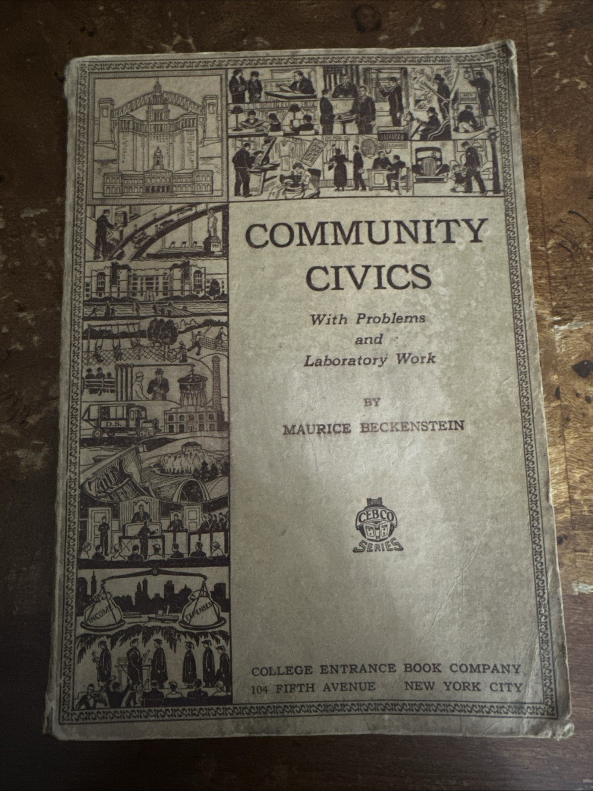 Community Civics College Entrance Book Co. 1937 paperback by Beckenstein Good