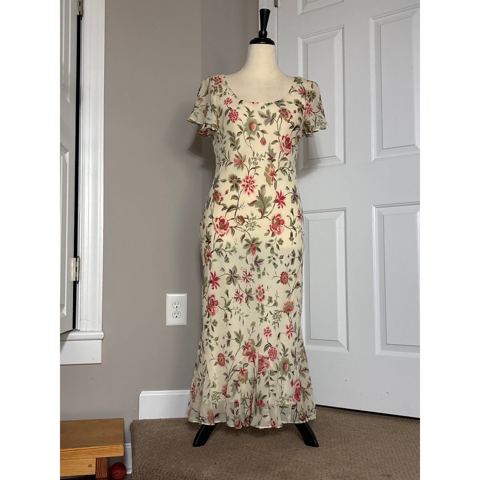 Vintage Chadwick\'s Silk Dress Sz 12 Fairy Cottage Grandma Core Romantic Floral