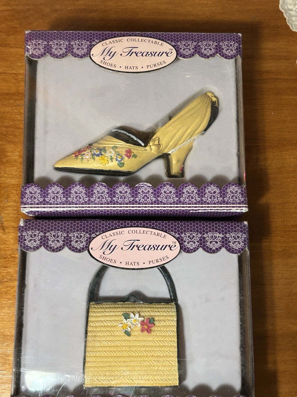 My Treasure 1999 Matching Shoe And Purse Figurine Set With Boxes Kingsbridge Han