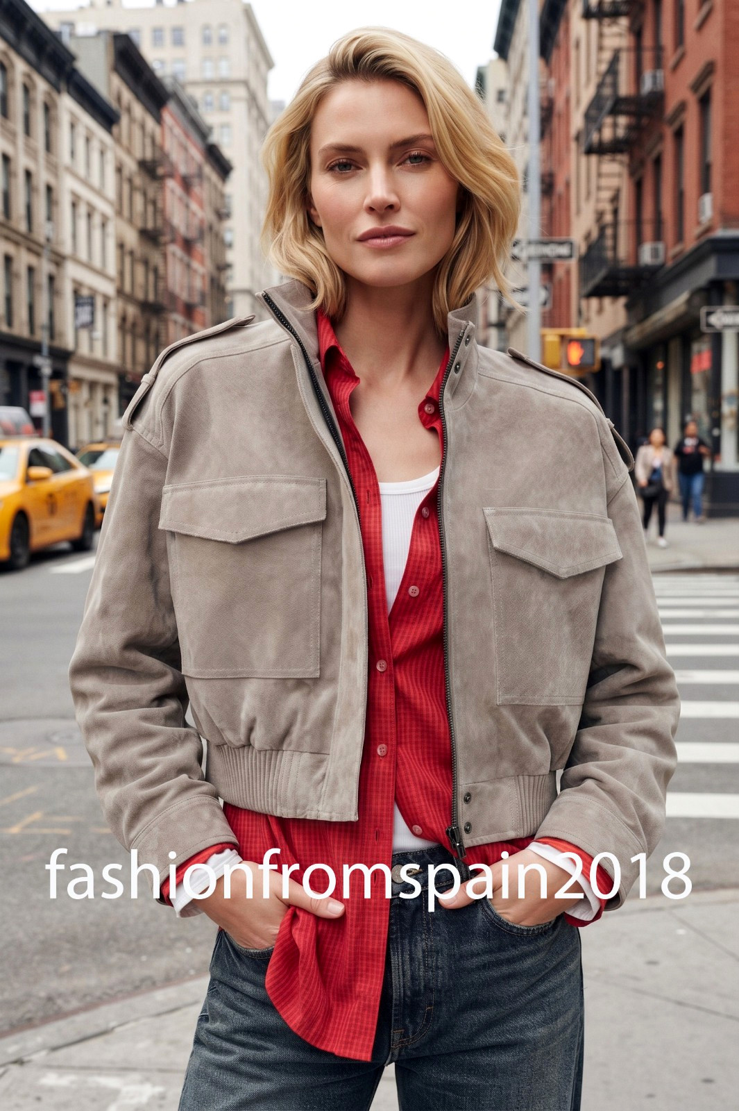 ZARA NEW WOMAN 100% LEATHER CROPPED JACKET WITH TABS LT. GREY XS-XL 5761/773/811