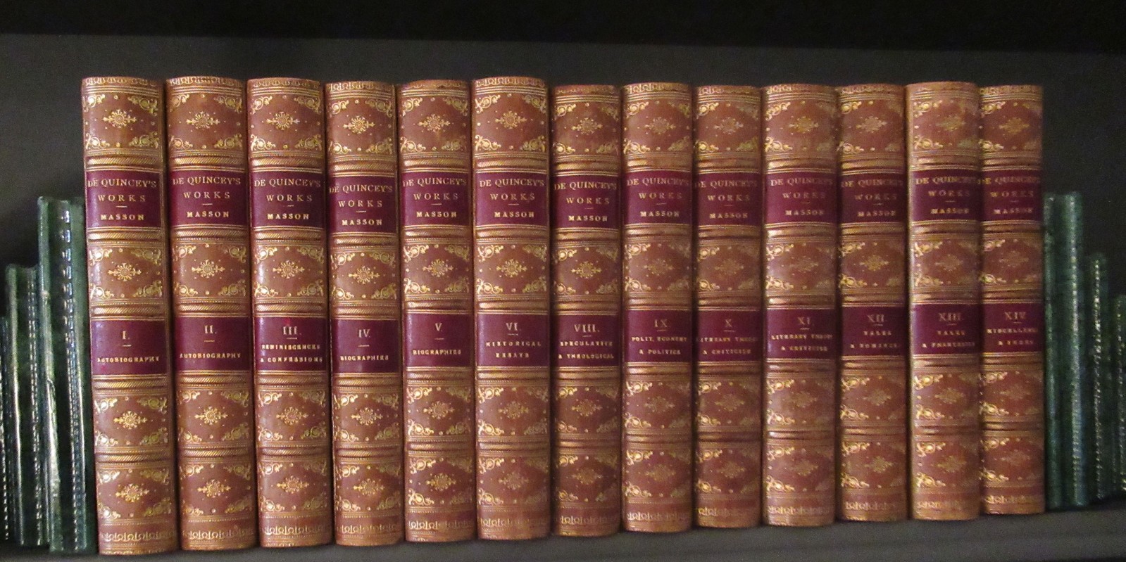 Collected Writings of THOMAS DE QUINCEY by David Masson, 1897 - 13 Vol Set