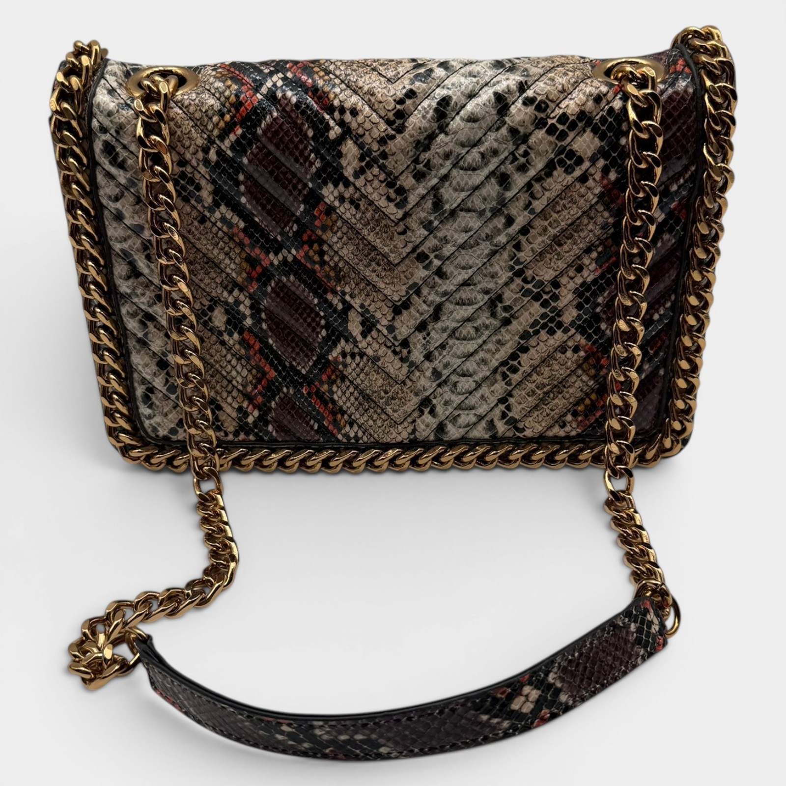 ALDO Snake Print Chain Shoulder Bag Crossbody Gold Hardware Excellent Condition ALDO Snake Print Chain Shoulder Bag Crossbody Gold Hardware Excellent Condition
