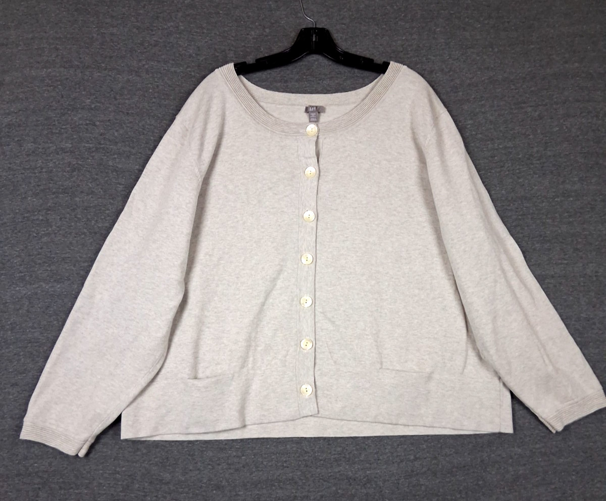 J Jill Cardigan Womens 4X Gray Knit Cardigan Academia Coastal Capsule Minimalist J Jill Cardigan Womens 4X Gray Knit Cardigan Academia Coastal Capsule Minimalist