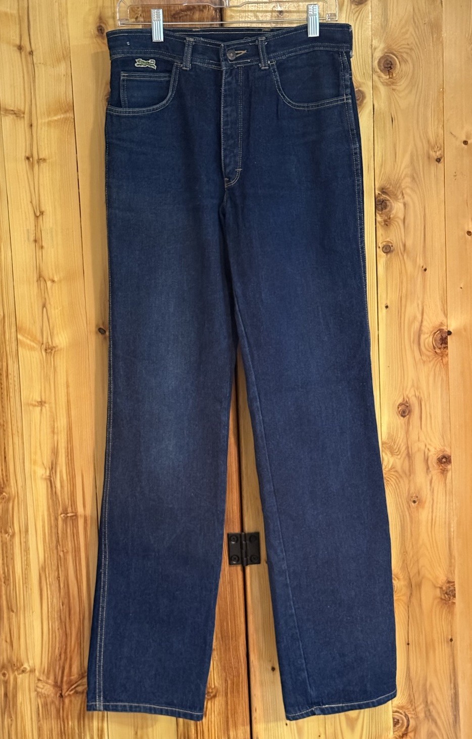 Vintage Men’s 1980s Campus Le Tigre Dark Wash Denim Jeans High Waist 32x36 Logo