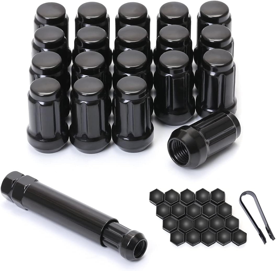 Acorn M12x1.5 Black Spline Lug Nuts - Set of 20, 12mm X 1.5 X 35mm, Acorn M12x1.5 Black Spline Lug Nuts - Set of 20, 12mm X 1.5 X 35mm,