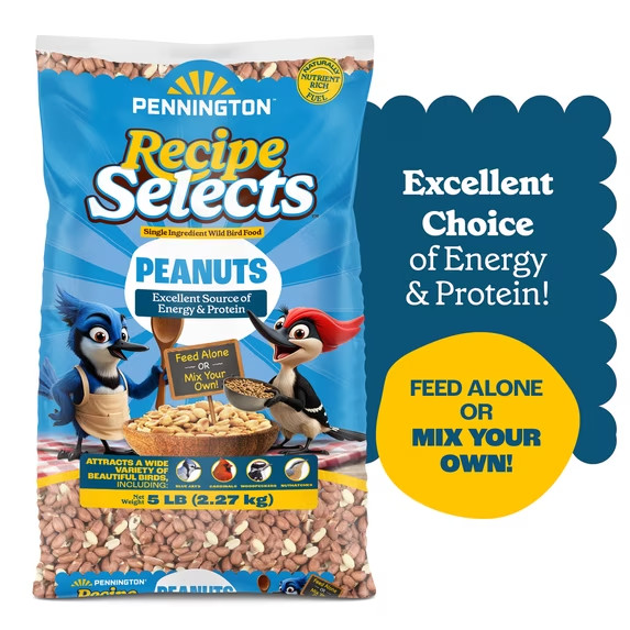 Pennington Shelled Peanuts Wildlife and Wild Bird Food, 5 lb. Bag, 1 Pack, Dry Pennington Shelled Peanuts Wildlife and Wild Bird Food, 5 lb. Bag, 1 Pack, Dry