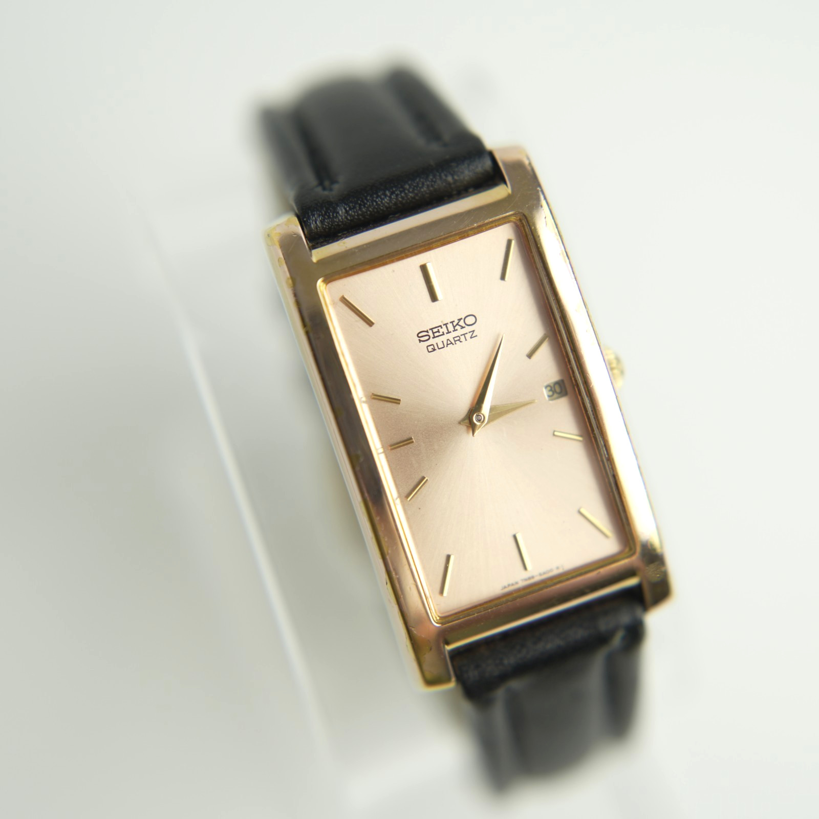 Vintage 1991 Seiko 7N89 Cintree Style Rose Gold Tone Salmon Dial Men’s Watch 23m