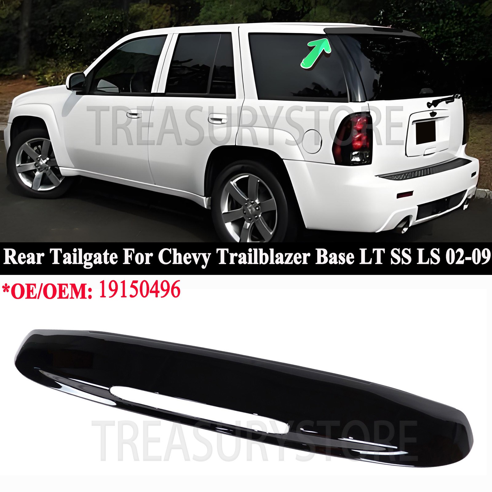 19150496 Fit For Chevy Trailblazer 2002-2009 Replaced Rear Uppe Tailgate Molding