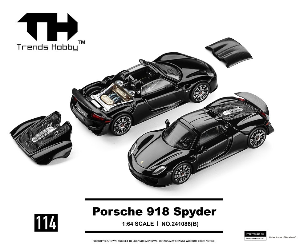 Trends Hobby (Hypercar) Porsche 918 Spyder – Black 1/64