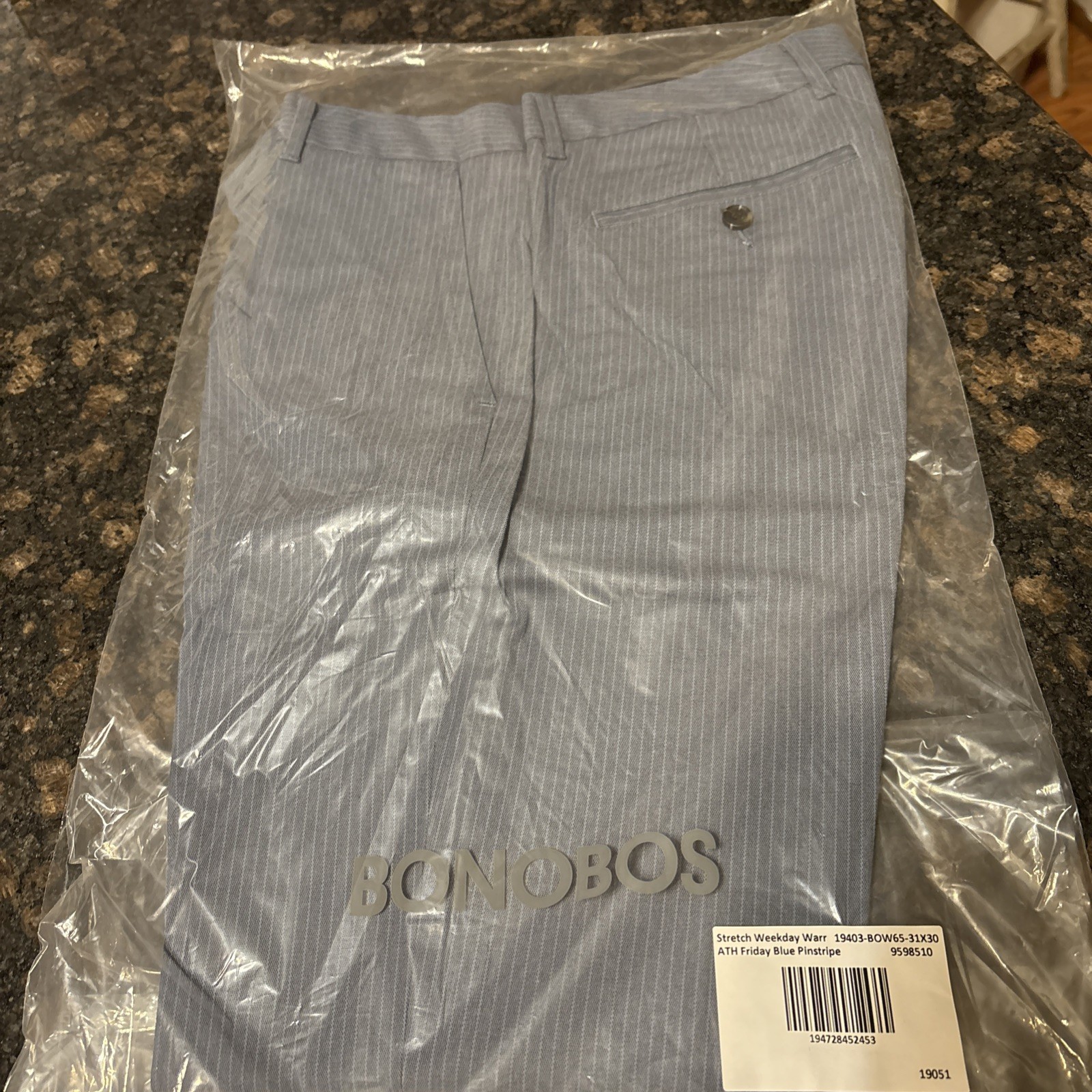 Bonobos Weekday Warriors Chino 31x30 Athletic Fit Friday Blue Pinstripe New V967 Bonobos Weekday Warriors Chino 31x30 Athletic Fit Friday Blue Pinstripe New V967