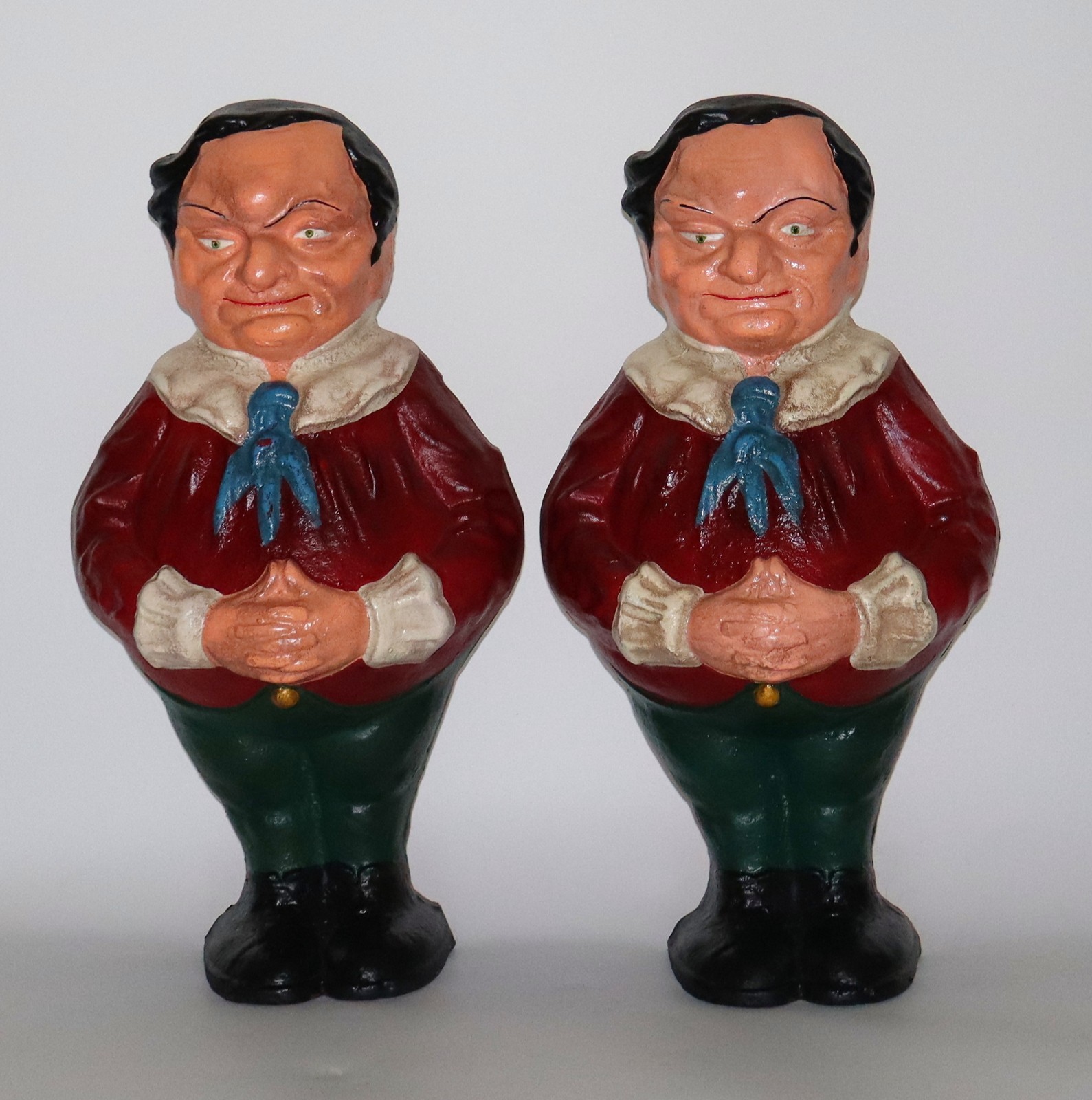 Antique Cast Iron Tweedledee And Tweedledum Andirons