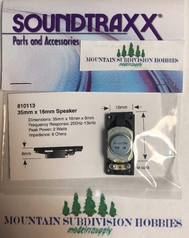 Soundtraxx 810113 Small Oval Speaker 16mm x 35mm x 8mm | 8 Ohms | $5 Offer