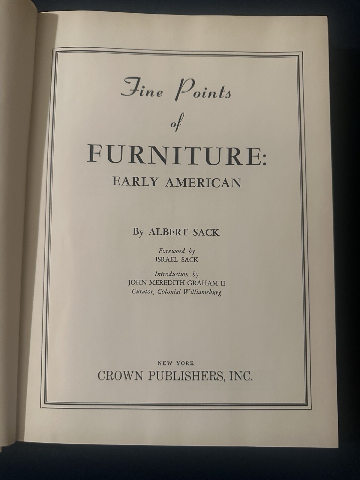 Fine Points Of Furniture: Early American By Albert Sack Fine Points Of Furniture: Early American By Albert Sack