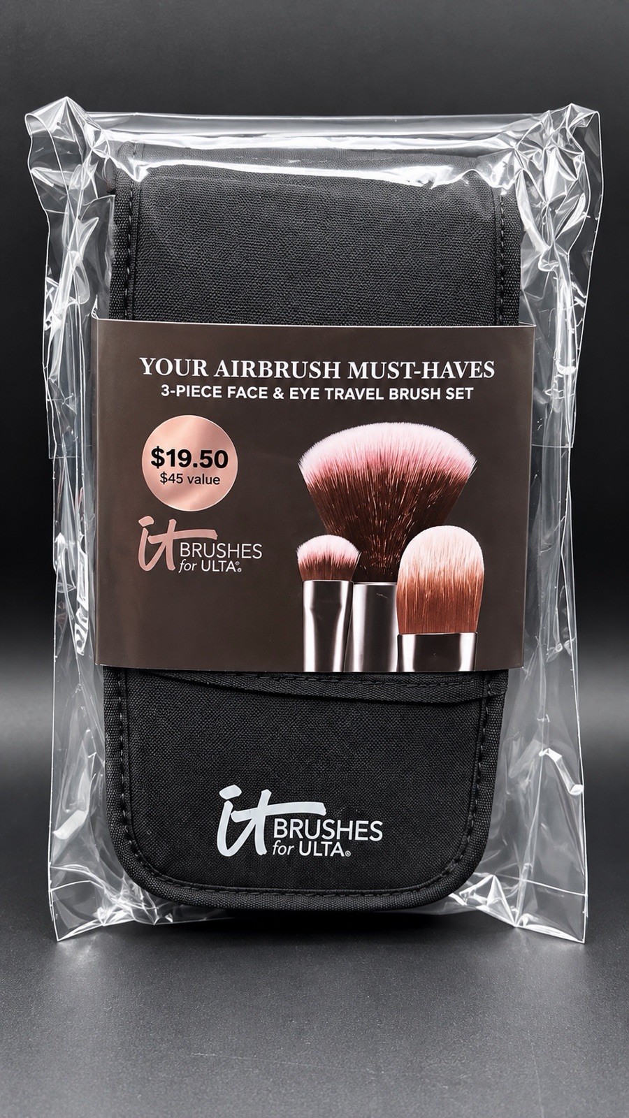 IT Brushes for ULTA Your Airbrush Must-Haves 3-Pc Face Eye Travel Brush Set NEW IT Brushes for ULTA Your Airbrush Must-Haves 3-Pc Face Eye Travel Brush Set NEW
