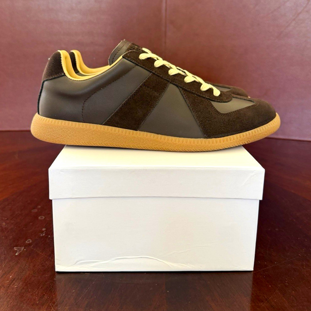 Zara GATS Men’s US 10 Brown Leather Low Top Lace-Up Sneakers Gum Rubber Sole Zara GATS Men’s US 10 Brown Leather Low Top Lace-Up Sneakers Gum Rubber Sole